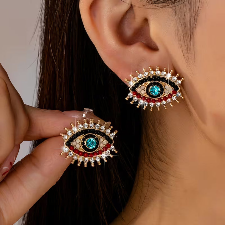 Evil Eye Rhinestone Earrings