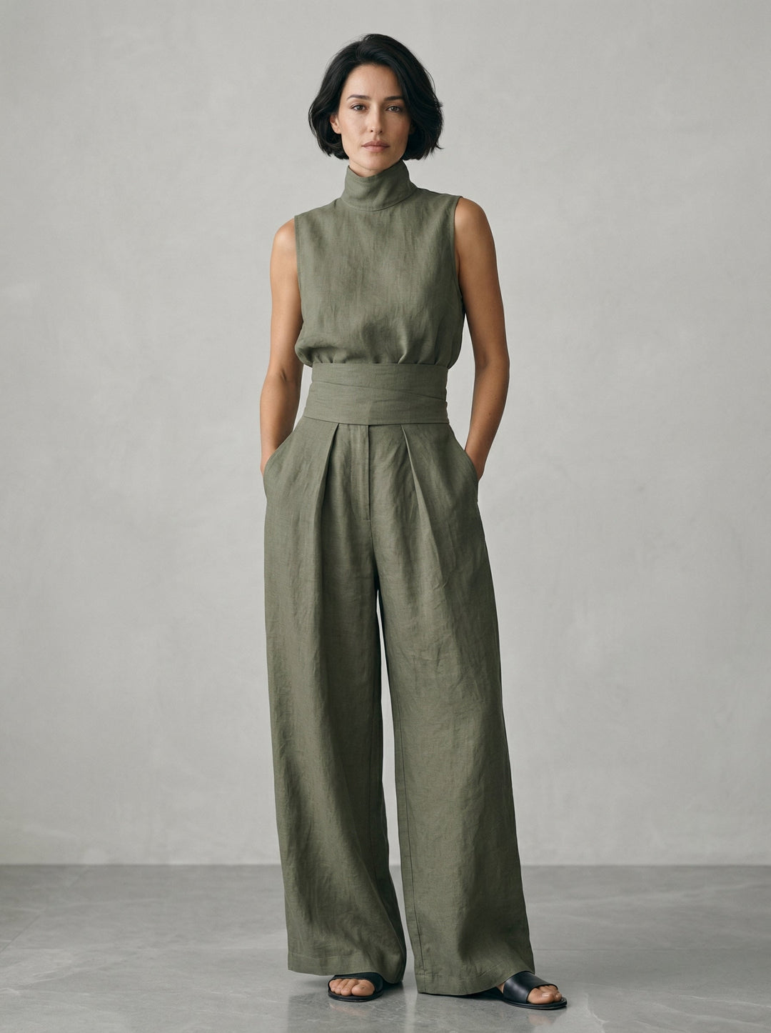 Nuria | Minimalist Sleeveless Top Set • S1