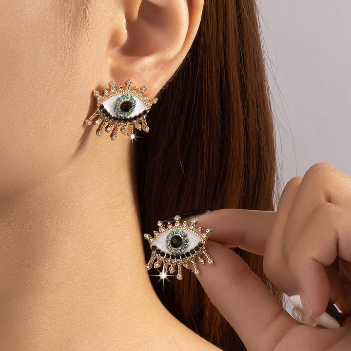 Evil Eye Rhinestone Earrings
