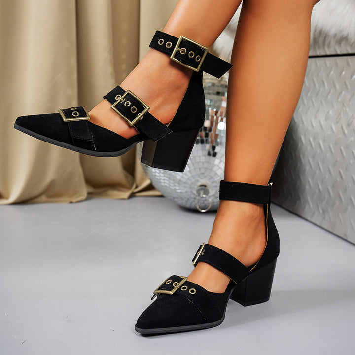 Vivienne Suede Buckle Heels
