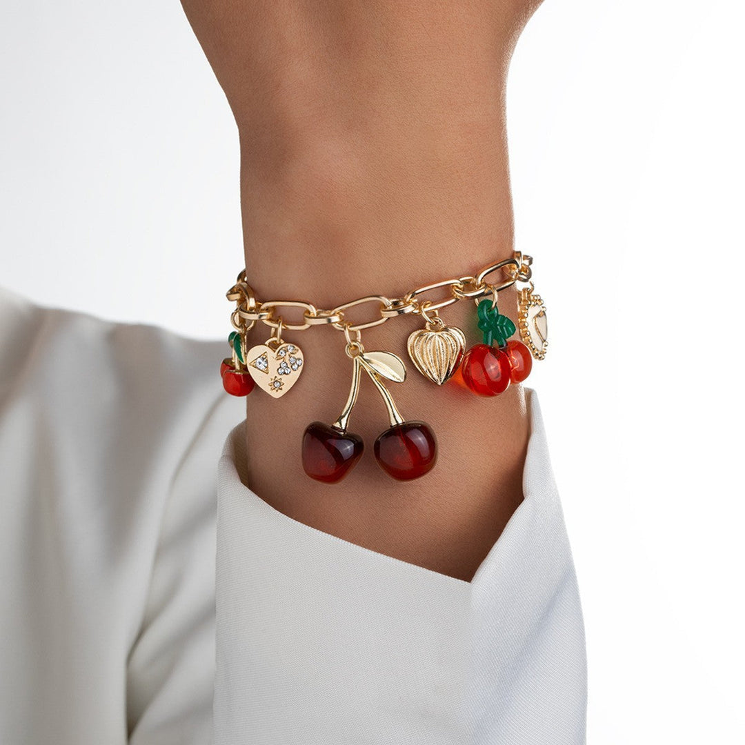Red Cherry Charm Bracelet