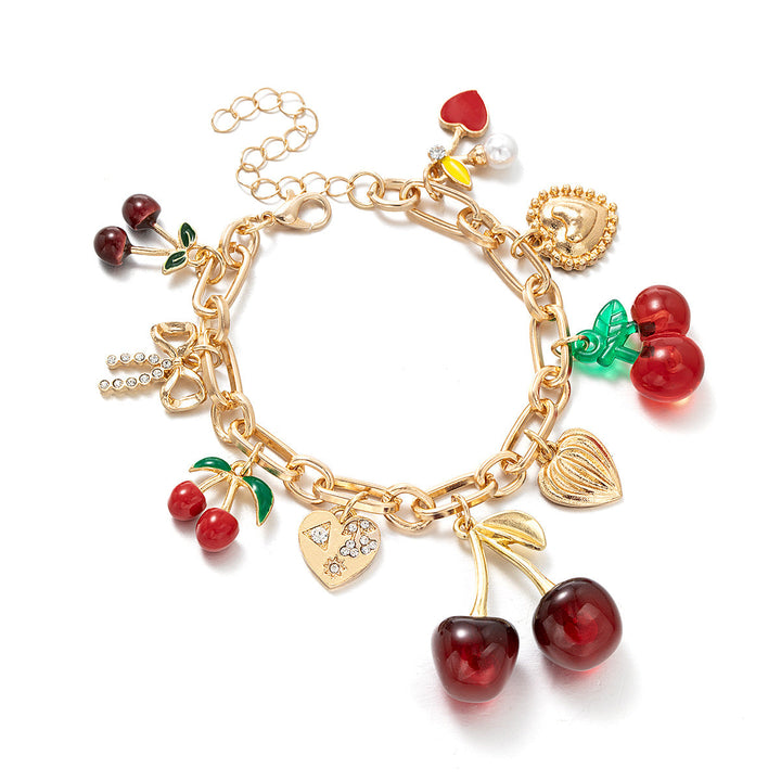 Red Cherry Charm Bracelet