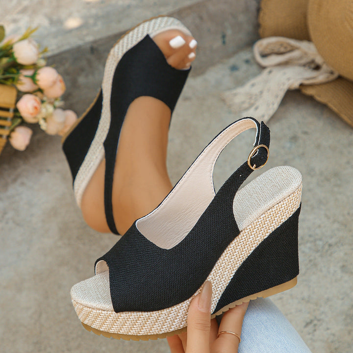 Isabelle Linen Slingback Sandals