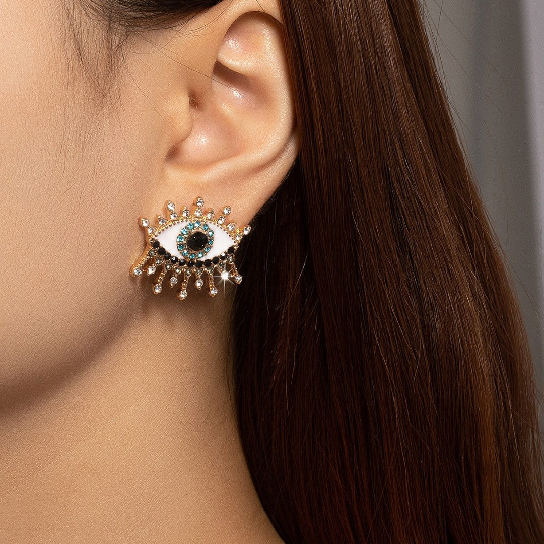 Evil Eye Rhinestone Earrings