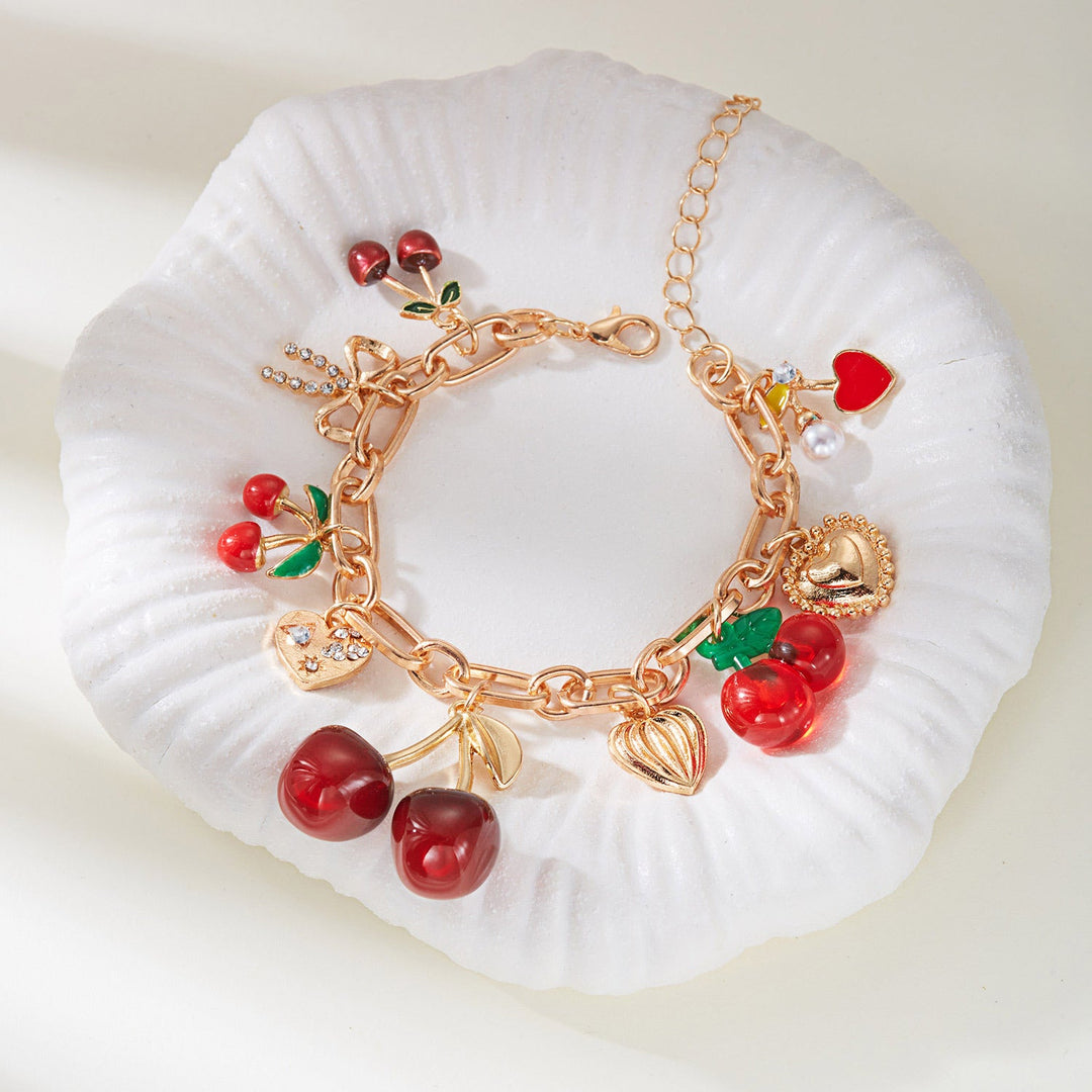Red Cherry Charm Bracelet