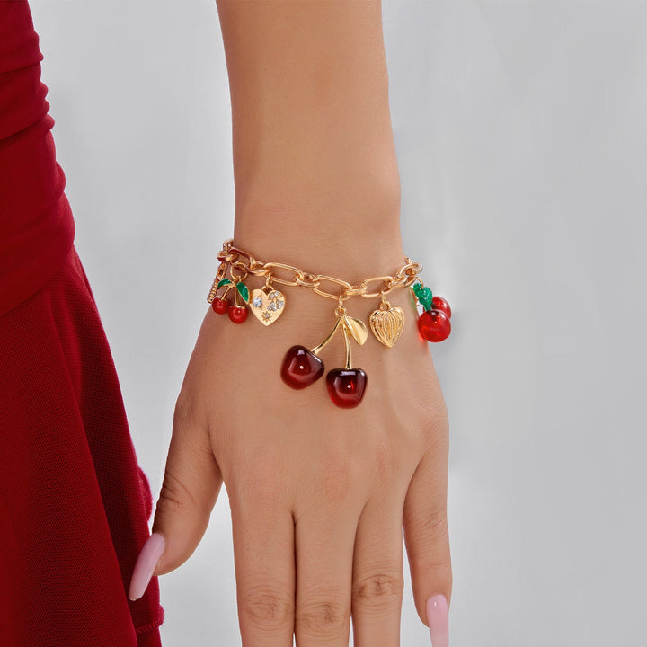 Red Cherry Charm Bracelet