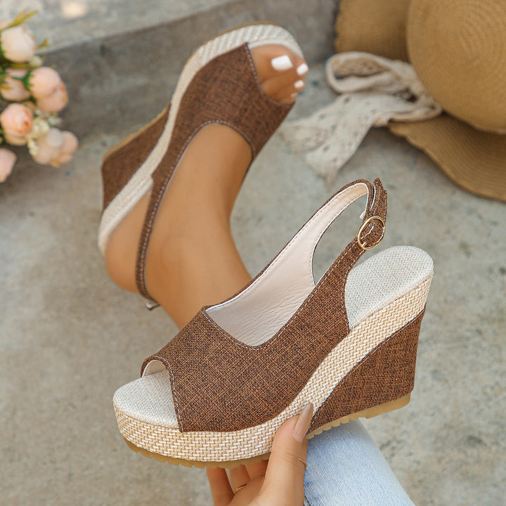 Isabelle Linen Slingback Sandals