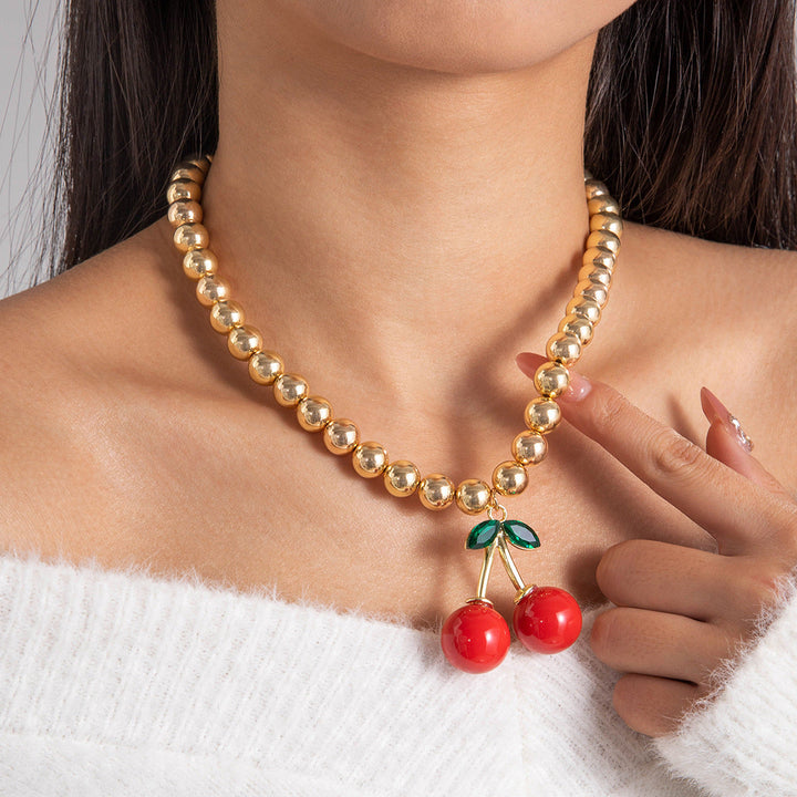 Cherry Drop Necklace