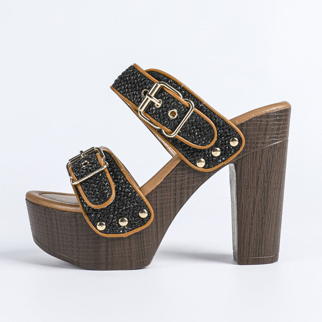 Valentina Double Buckle Heels