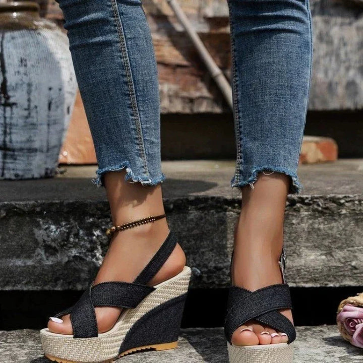 Maya Denim Platform Sandals