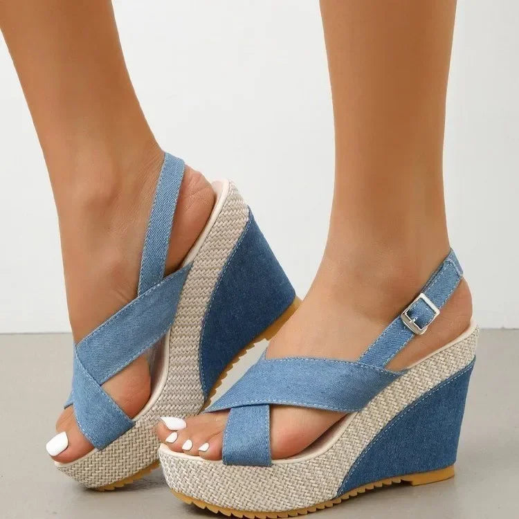 Maya Denim Platform Sandals
