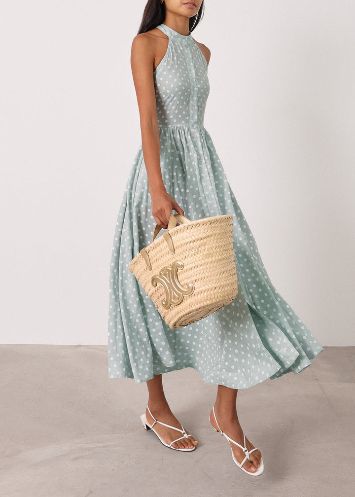 Serena Polka Icon Timeless Dress | Pistachio/White