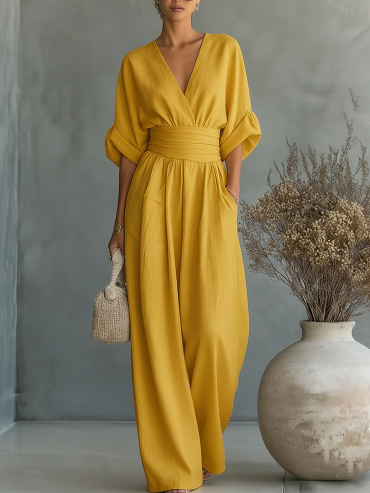Elegant V-Neck High-Waisted Jumpsuit • S1