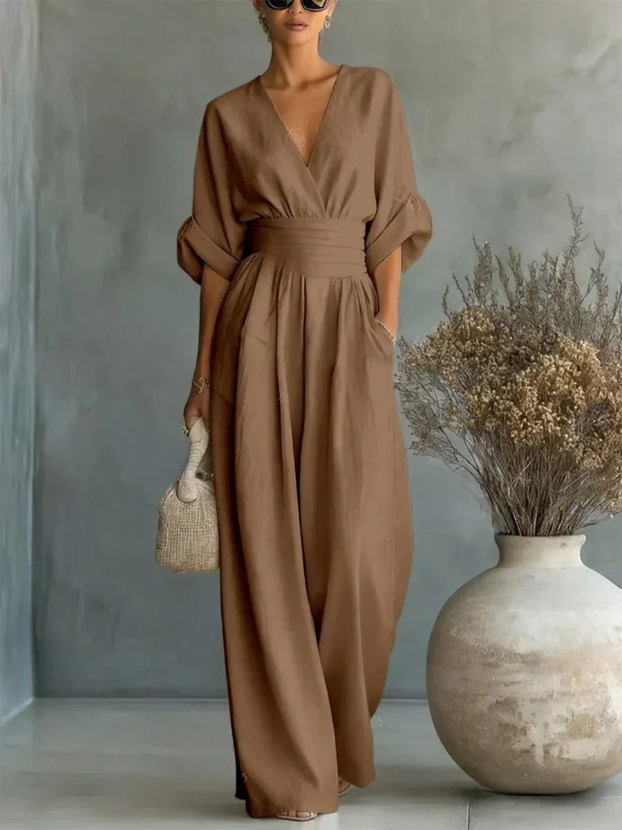 Elegant V-Neck High-Waisted Jumpsuit • S1