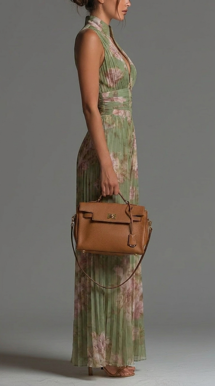 Pleated Floral Chiffon Jumpsuit • S1