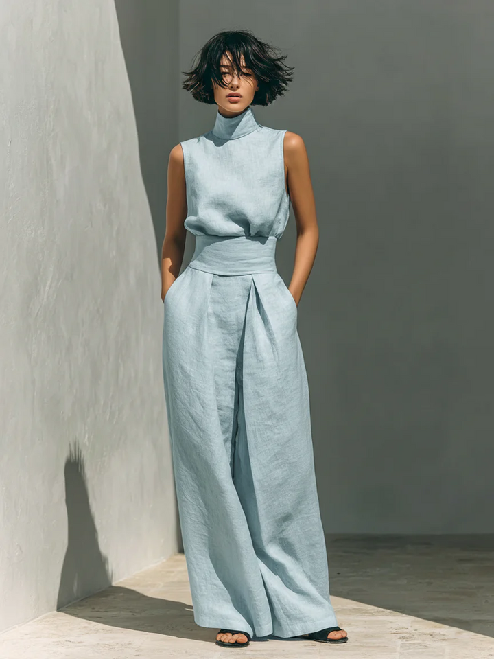 Nuria | Minimalist Sleeveless Top Set • S1