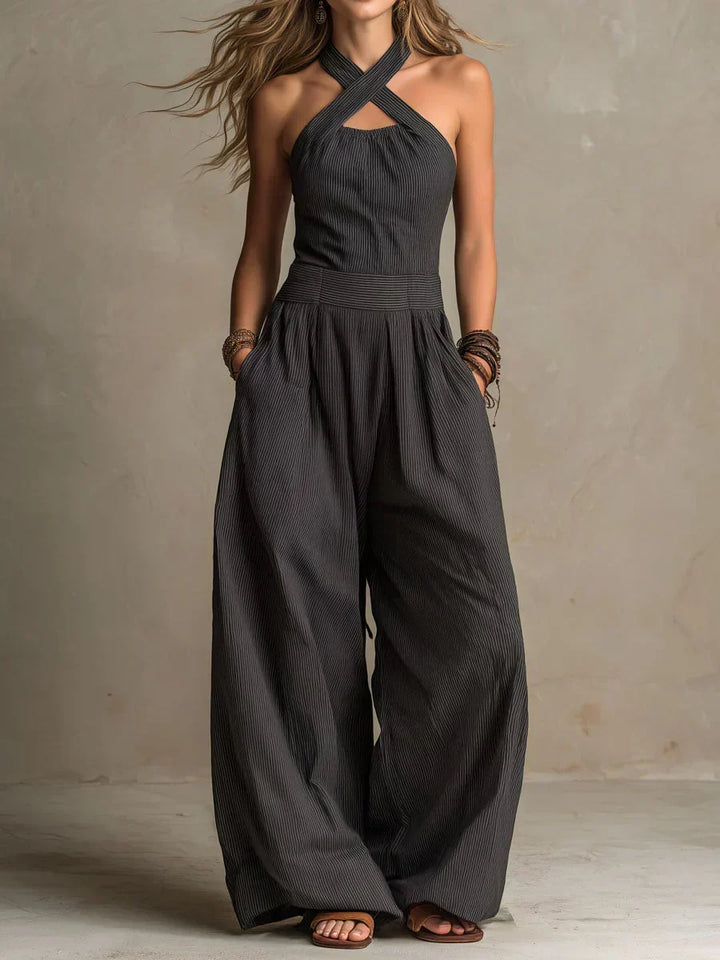Bianca · Elegant Cross-Neck Jumpsuit
