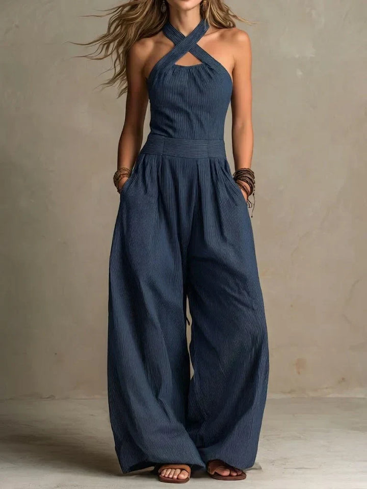 Bianca · Elegant Cross-Neck Jumpsuit
