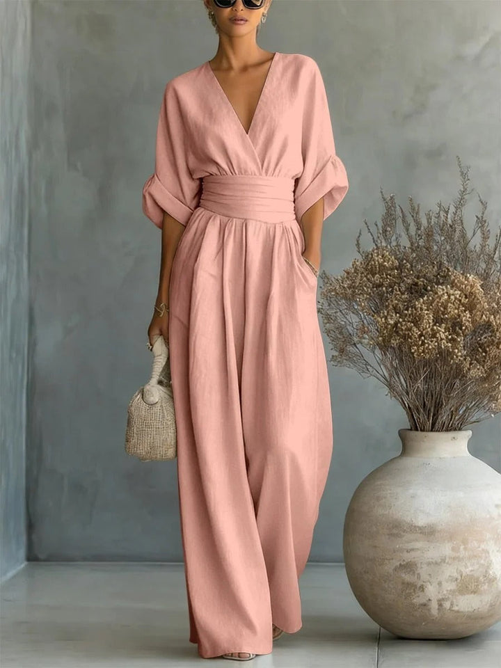 Elegant V-Neck High-Waisted Jumpsuit • S1